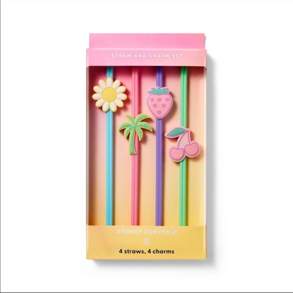 Stoney clover straw and charm set